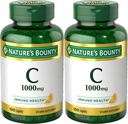 Nature's Bounty Vitamin C, 1000 mg, Supports Immune Health, 100 Caplets (Pack of 2)