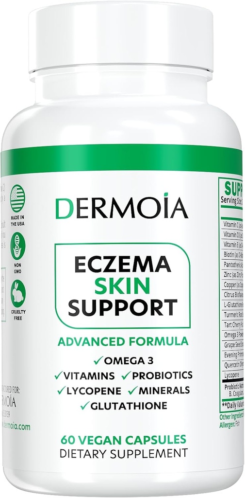 Eczema Supplements - Yetişkinler için Formüle Edilen Dyshidrotic Eczema Pills - Eczema Yardımı sağlamak, Eczema Müdahalesi, Irritated Kuru Skin ve Psoriasis Supplements ile Geliştirildi