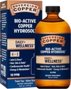 Κυρίαρχη Bio-Active Copper Hydrosol - Bioδιαθέσιμο συμπλήρωμα κολλοειδές χαλκού για ενήλικες και παιδιά με ασημί Hydrosol για ανοσοποιητική υποστήριξη, μαλλιά, δέρμα, και νύχια - 16 fl oz (473mL)