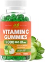 Yetişkinler ve Çocuklar için 1000 mg - En Güçlü Immune Support, Collagen Support - Sour Green Apple Flavor - Gluten Free, Non-GMO, Vegetarian - 90 Gummies (30 hizmet)
