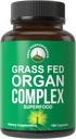 Peak Performance Grass Fed Beef Organ Kompleksi Yeni Zelanda (180 Capsules) Desiccated Organlar Superfood Pills. GrassFed Beef Liver Capsules with Heart, Kidney, Pancreas, Spleen. Tamam Tamam Tamam Tamam