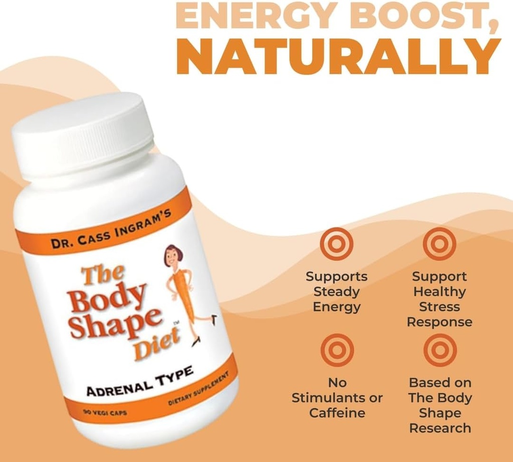 Dr. Cass Ingram's Premium Adrenal Support Formula - Φυσική Ενέργεια & Υποστήριξη Άγριας Μεσογείου Βότανα, Royal Jelly & Glandular Complex - 90 Κάψουλες