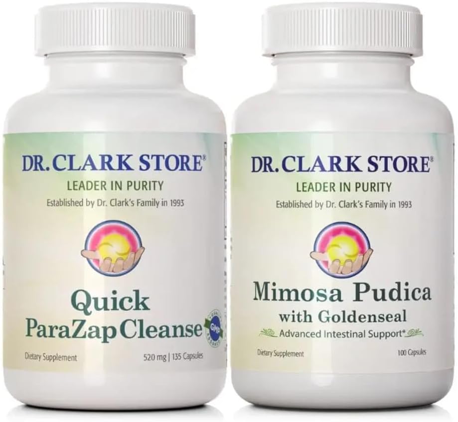 Dr Clark Store Quick para-Zap Cleanse & Mimosa Pudica – Powerful Cleanse, Detox Support & Gut Health Formula
