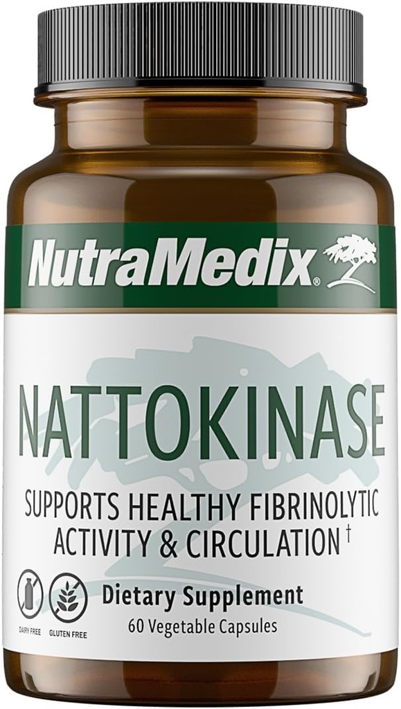 NutraMedix Nattokinase Supplement - Nattokinase 2000 FU per Service - Heart Health and Health Circulation - Gluten + Dairy-Free (60 Capsules)