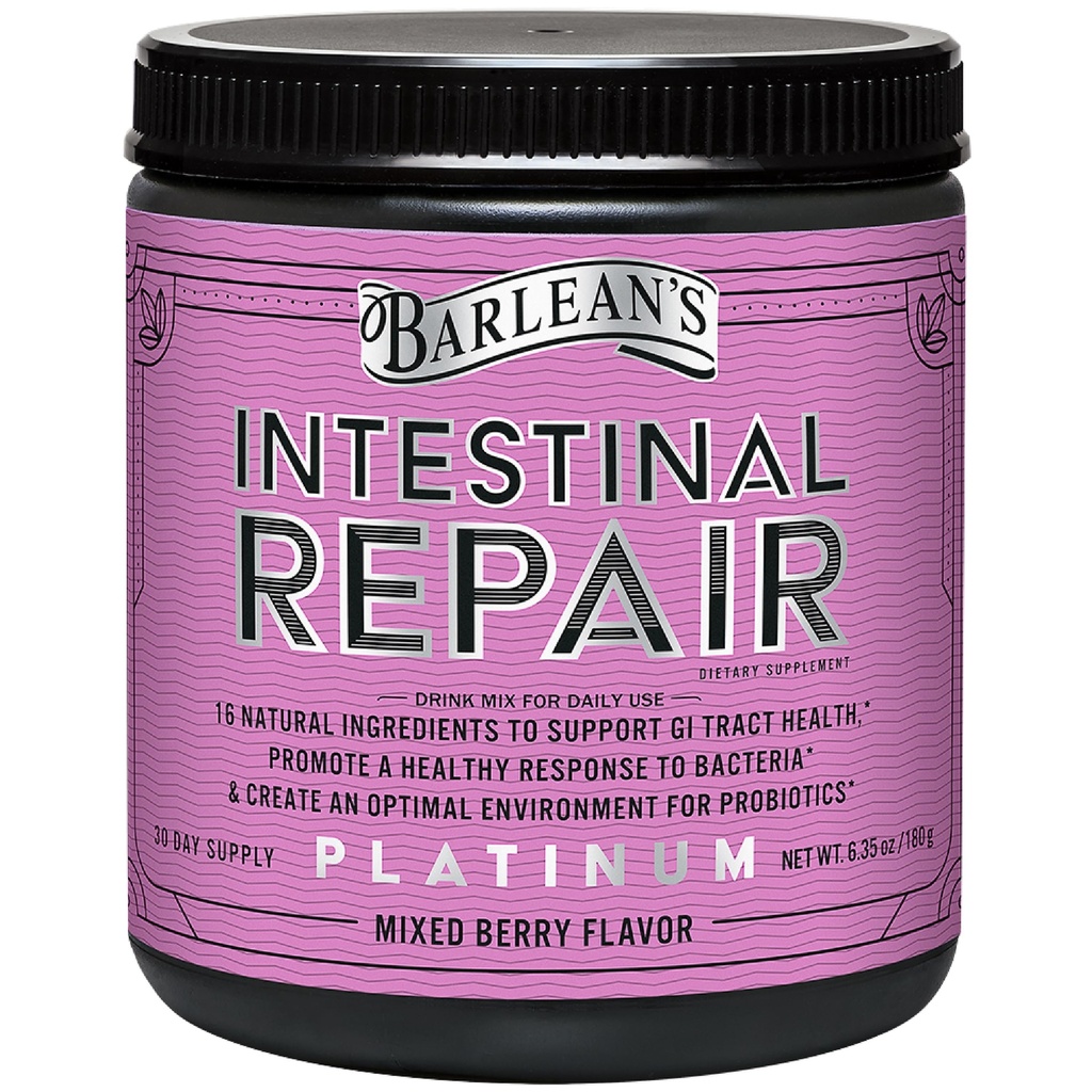 Barlean'ın Intestinal Tamir Gut Health Toz 16 Digestive Supplements, L-Glutamine, Marshmallow ve Licorice Root, Aloe Vera ve Fiber Mix Flavor, 6.35 ozz