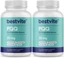 BESTVITE PQ 20 mg (Pyrroquinoline Quinone) (240 Vejetaryen Capsules) (120 x 2) - Stearates - Vegan - GMO - Gluten Free