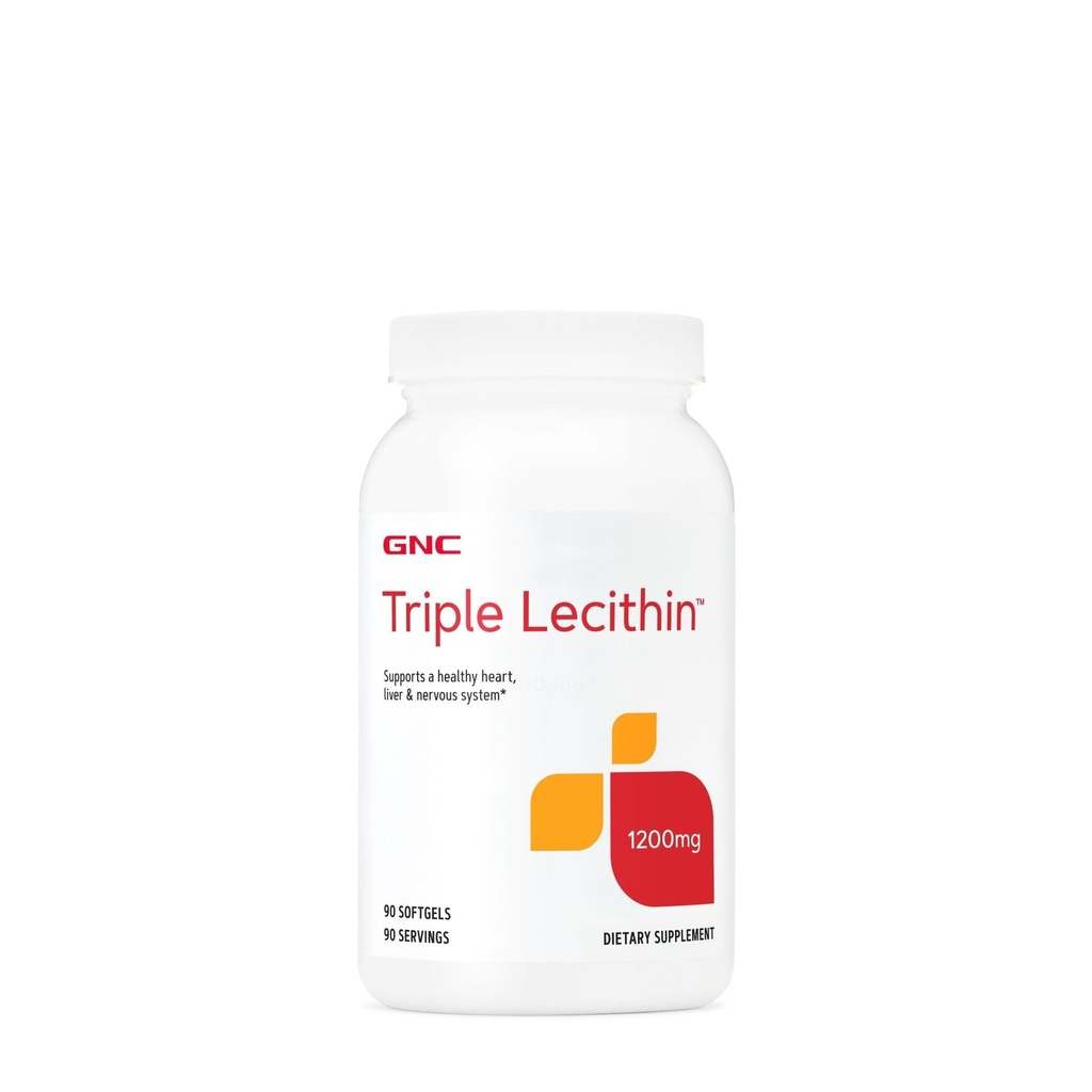 GNC Triple Lecithin 1200 mg Supplement, Sağlıklı Bir Kalp, Yaşamcı ve Nervous System, 90 Hizmet