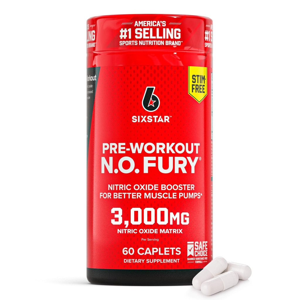 Erkekler ve Kadınlar için Altı Yıldız Nitrik Çimento Supplements, Kas Builder (60 Kont) - Nitrik Çimento ATM Pills Muscle Pump Pre Workout Supplement - Sports Nutrition for Muscle Building, Strength & Energy