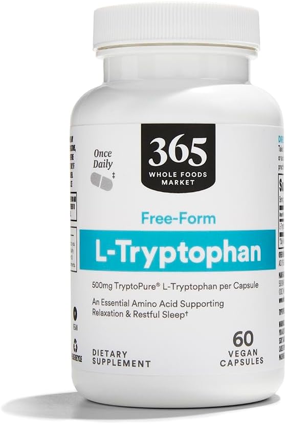 365 από το Whole Foods Market, Free-Form L-Tryptophan 500mg, Vegan, 60 Κάψουλες