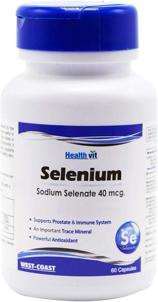 Generic Rise Selenium 4006 - Önemli Trace Mineral | Toz Antioksi | Immune System ATM |Promote Heart Health | Cardiovascular System | Vegan & Non-GMO | 60 Capsules, Nautral