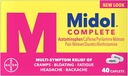 Midol Tamam Menstrual Pain Relief Caplets with Acetaminophen for Menstrual Symptom Relief - 40 Count (Pack of 3)