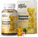 Wild & Organic Immune Support Gummies - Elder 1000 mg & Vitamin C 500 mg - Natural Immune Support Supplement - Vegan Immunity Gummies with Vitamin C D Çinko - 60 Count