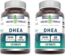 Amazing Formulas DHEA Supplement | 100 Mg per Service | 120 Tablet | Non-GMO | Gluten-Free | Made in USA | (Pack of 2)