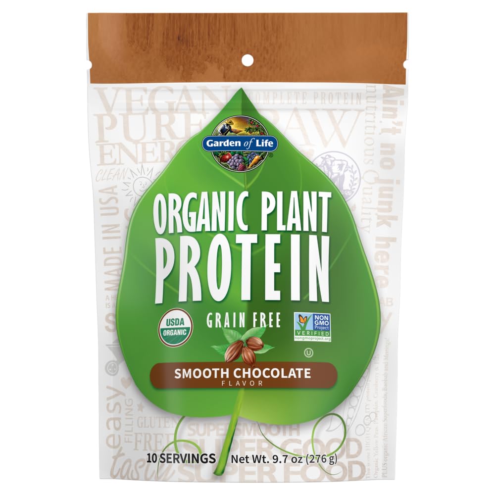 Life Organic Plant proteini Smooth Chocolate Toz, 10 Hizmet - Vegan, T Free & Gluten Free Plant Based Shake with 1 Milyar CFU Probiyotiks & Enzymes, 15g Protein
