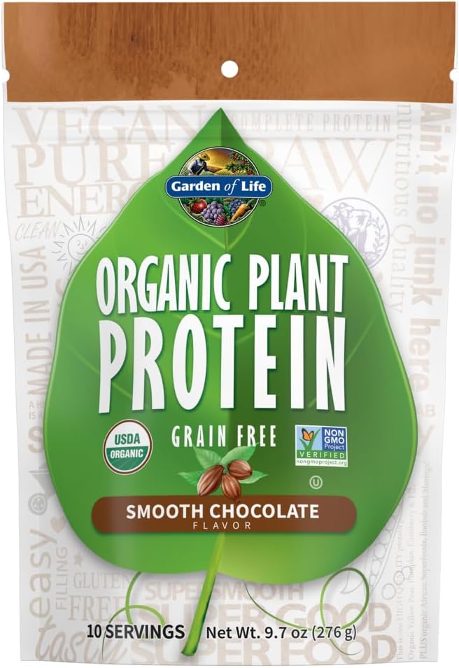 Life Organic Plant proteini Smooth Chocolate Toz, 10 Hizmet - Vegan, T Free & Gluten Free Plant Based Shake with 1 Milyar CFU Probiyotiks & Enzymes, 15g Protein