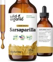 Wild & Organic Sarsaparilla Root Tincture - Genel Destek - Sarsaparilla Ekstraksiyon Tamam - Vegan, Şeker & Alkol Özgür Sıvı Ölüyor - 4 fl ozture