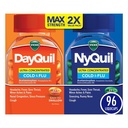 Vicks DayQuil & NyQuil Ultra συμπυκνωμένο Liquicaps Co-Pack, Ψυχρή & Γρίπη Ιατρική, Ισχυρό Multi-Συμπτώματα Μέρα & Νύχτα ανακούφιση για τον πονοκέφαλο, τον πυρετό, το πονόλαιμο, τους μικρούς πόνους & πόνους, & βήχα, 96ct