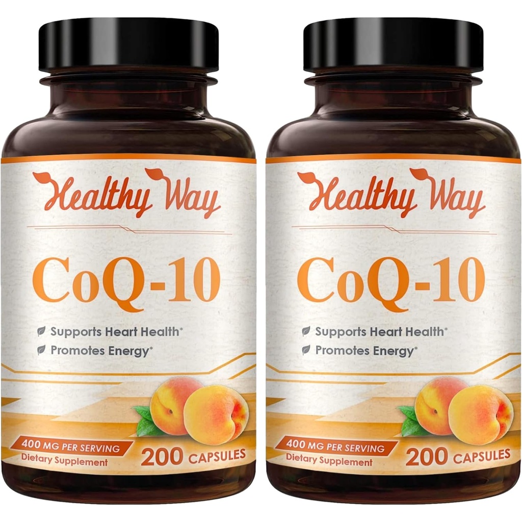 Coenzyme Q10 400 mg CoQ10 Supplement - Daily Coq 10 400 mg Toz Kapsülleri Sağlıklı Kalp Antioksi ve Enerji Desteği - Non-GMO Quick Abors Ubiquinone Q10 Coenzyme (200 hizmet)