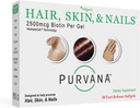 Wellgenix Purvana Hair, Skin, and Nails Vitamin - 2500mcg Βιοτίνη, Φολικό οξύ, DMAE, εκχύλισμα σπόρων σταφυλιού - One a Day Softgels - PSOS & Postpartum Hair Loss Support - (30 Count)