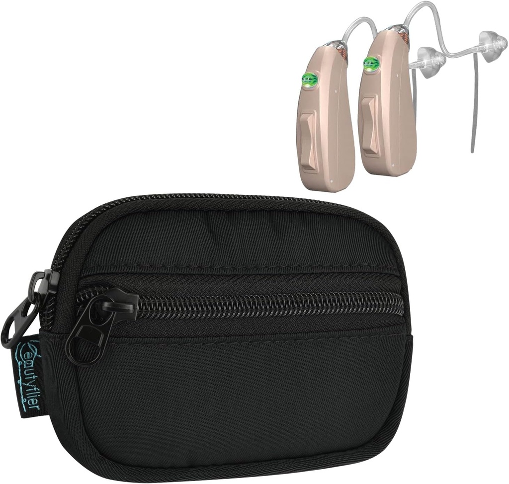 Beautyflier İşitme Aid Pouch, İşitme Yardımı Pocket Boyutu, İşitme Amplifier Depolama Bag, Cochlear İmplant Aksesuarları, İşitme Cihazı Mini Cüzdan Purse (Case Only)