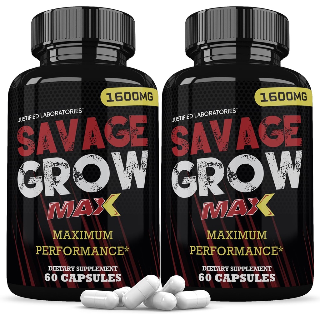 Αιτιολογημένα Εργαστήρια (2 Pack Savage Grow Max 1600MG Advanced Men's Heath Formula 120 Κάψουλες
