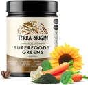 TERRA ORIGIN Superfoods Greens Blend Immune ve Digestive Support | Organik Sebze Supplement with Tumeric, Milk Thistle, Green Tea, Chlorella | Non-GMO, Gluten-Free, Vegan | Kahve | 30 Hizmet