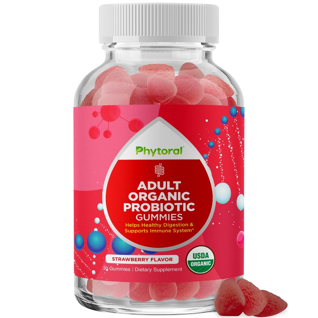 Yetişkinler için sağlıklı Gut Probiyotik Gummies - Gut Health Upset Stomach Relief ve Immune Support - Digestive Health Chewable Probiyotik Gummies for Women and Men - 5 Milyar CFU
