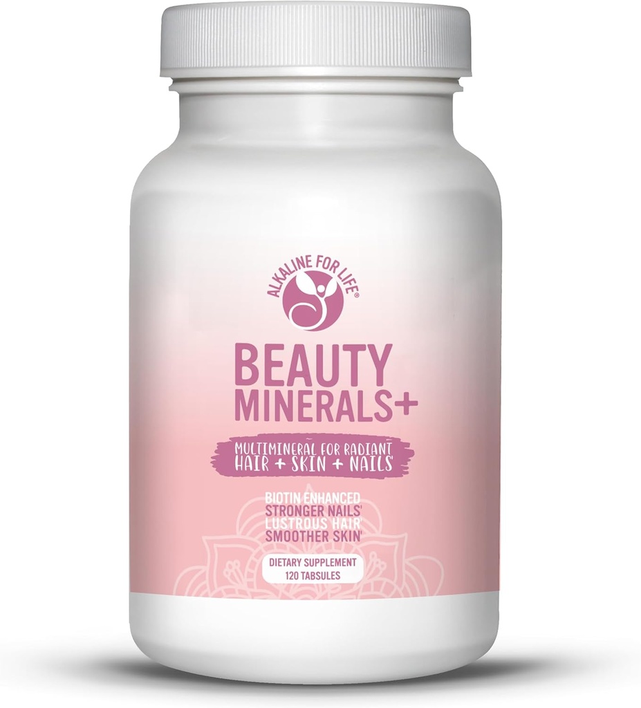 Beauty Minerals - Biotin Enhanced Multimineral for Hair Growth, Nail Strength, and Skin Elasticity - 19 Nutrients - Hair Skin and Nails Vitamins