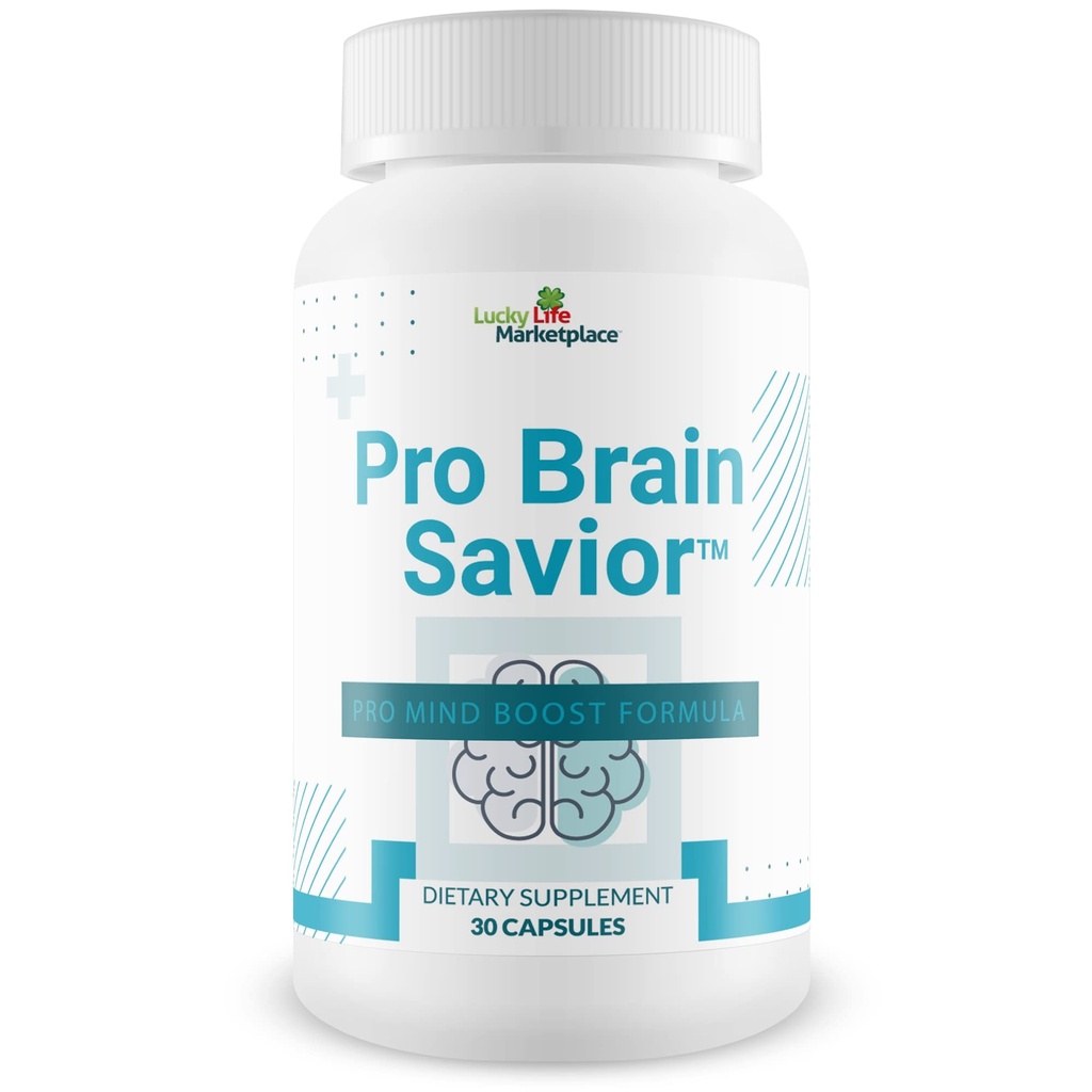Pro Brain Savior - Nootropic Brain Supplement - Pro Mind Boost Formula for Memory, Focus, & Clarity - Χάπια Μελέτης - Bacopa, Niacin, Caffeine + L-Theanine, GABA - Προώθηση της διατήρησης μνήμης & μάθησης