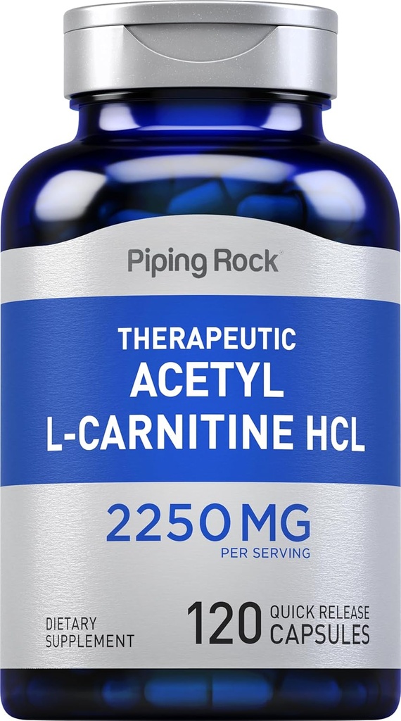 Piping Rock Acetyl L-Carnitine HCL | 2250 mg | 120 Capsules | Tedavi Tamam | Non-GMO, Gluten Free