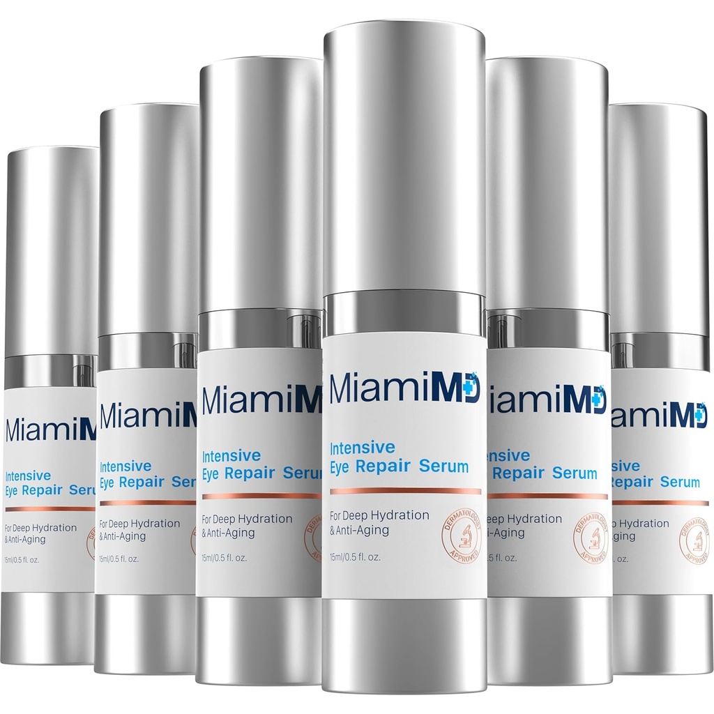 Eye Serum (15 ml) Dark Circles için Göz Tedavisi, Crow'un Ayakları ve Göz Çantası - Tüm Cilt Tipi için Göz Serum - Anti-Aging Under Eye Cream - Göz Puffiness - For Day & Night Time Use - 6 PACK