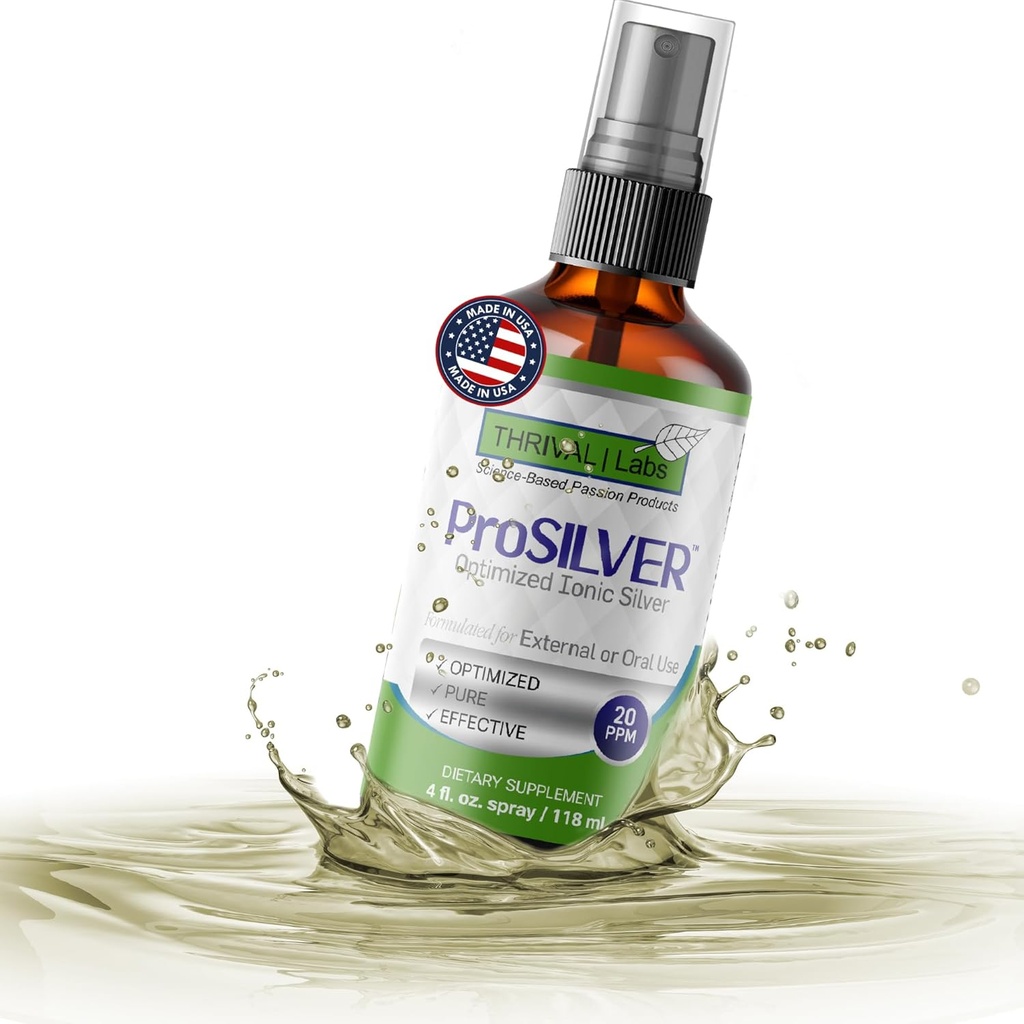 Ionic Colloyal Silver Spray 20 PPM Inmune Υποστήριξη Βιοενεργό συμπλήρωμα Liquid 4oz Organic Plata Coloidal