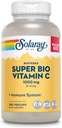 Solaray Super Bio Buffered Vitamin C 1000 mg, Two-Stage, Timed Release C with Bioflavonoids, Immune Support Supplement - High Abxia, Vegan, 60 Day Garanti, 180 Hizmet, 360 VegCaps 140