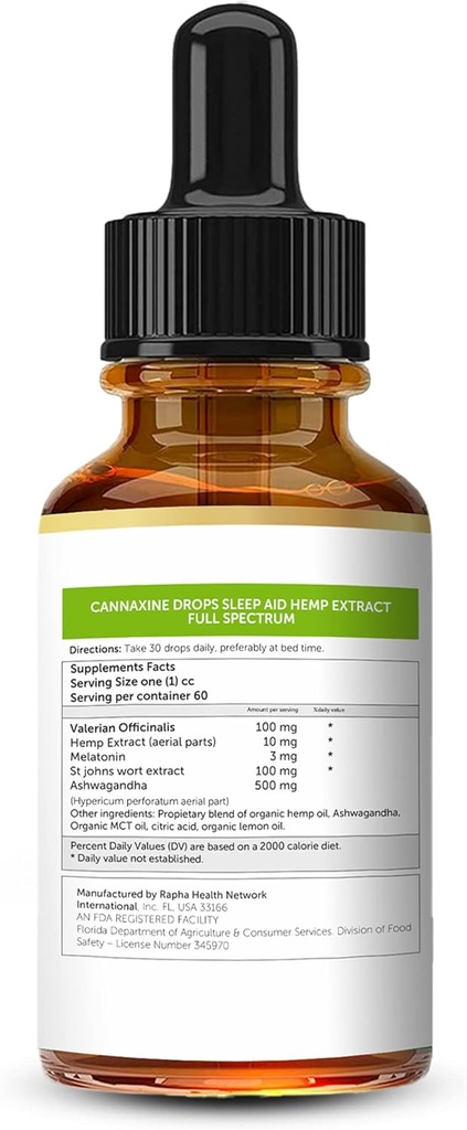 Premium Hemp Oil W/Ashwagandha, Melatonin, Valerian Officinalis, St Johns Wort Extract, MCT Oil Organic, Lemon, Support for Absentmindedness, Non-GMO, Vegan, Gluten-Free - 2 Fl Oz