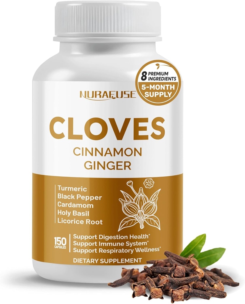 Cloves Cinnamon Ginger - Destek Digestion Health, Immune System, Respiratory Wellness - ABD'de Yapılan ve Test Edildi