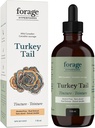 Forage Hyperfoods- Alkol-Free Canadian Wild Turkey Tail Mushroom Superfood Liquid Supplement Extract Tincture, Vegan, Non-GMO, Immune System ve Gut Health Support, 118ML