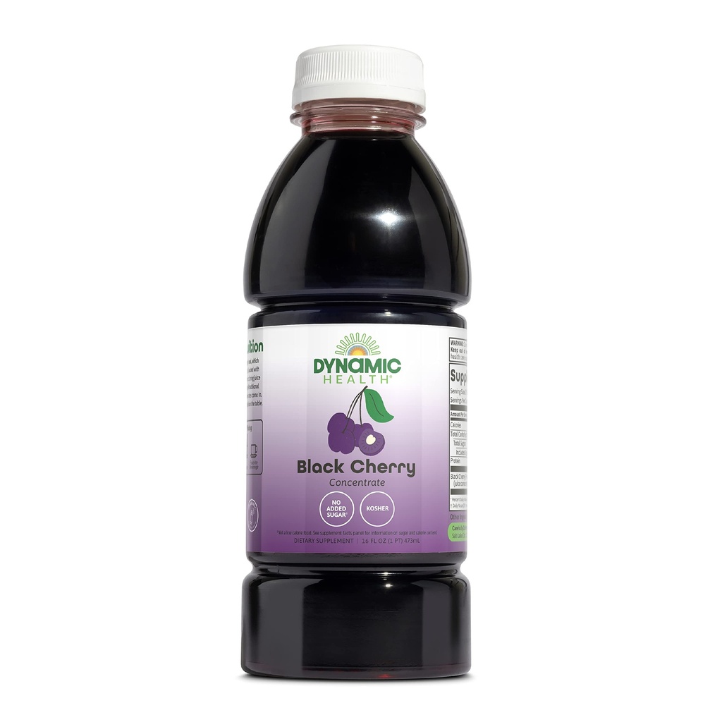 Dynamic Health 100% καθαρό συμπυκνωμένο χυμό μαύρο κεράσι, χωρίς πρόσθετα, συμπλήρωμα αντιοξειδωτικών, ούρα & κοινή υποστήριξη, 16 fl oz
