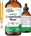 Wild & Organic Cryptolepis Tincture - Herbal Drops For Detox & Immune Support - 2-Month Supply - Sıvı Cryptolepis Root Extract Drops - Vegan, Sugar & Alkol-Free - 4 fl oz