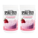 NaturesPlus SPIRU-TEIN, Strawberry - 1.2 lbs, 2 Paket - Plant-Based Protein Shake - Non-GMO, Vegetarian, Gluten Free - 32 Total Services