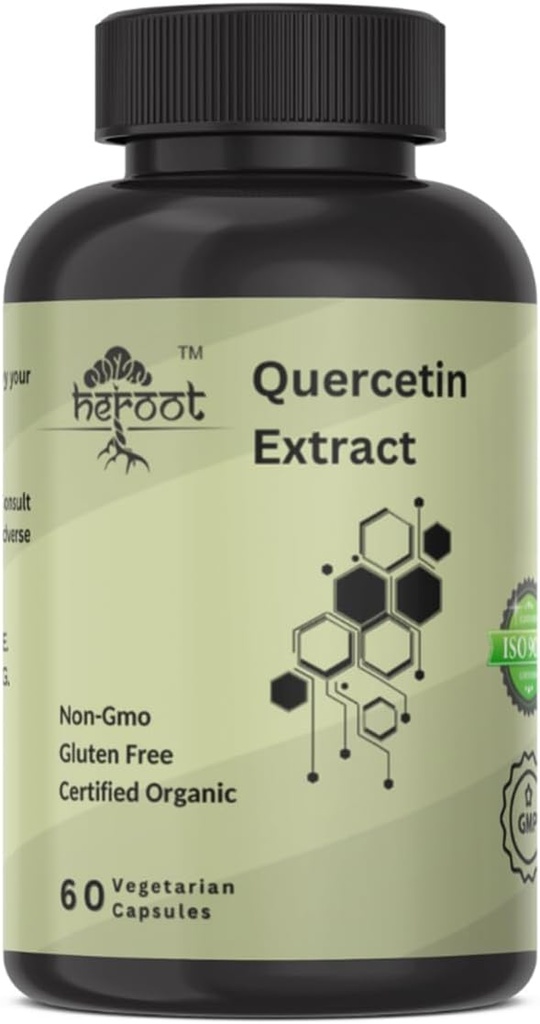 Quercetin Extract Capsules Non-GMO,Gluten-Free, Vegetarian Supports General Health Strength Energy (60 Capsules)