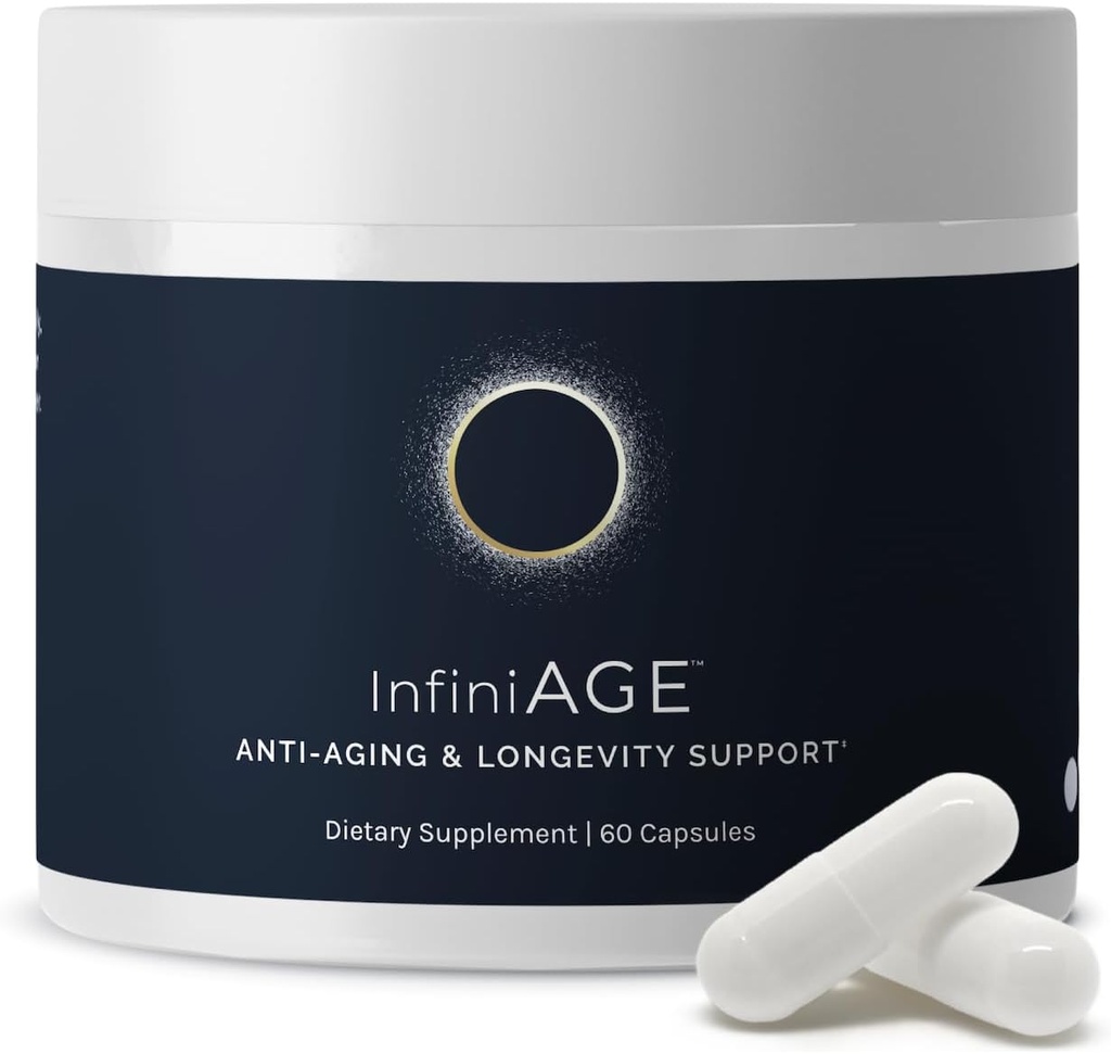 InfiniE InfiniAge Longevity Supplements - Advanced Cellular Health Supplements with Lutein, N-Acetyl Cysteine (NAC) & Low Dose Çinko - Destek Nutrient Sensing & Mitochondrial Health (30 Capsules)