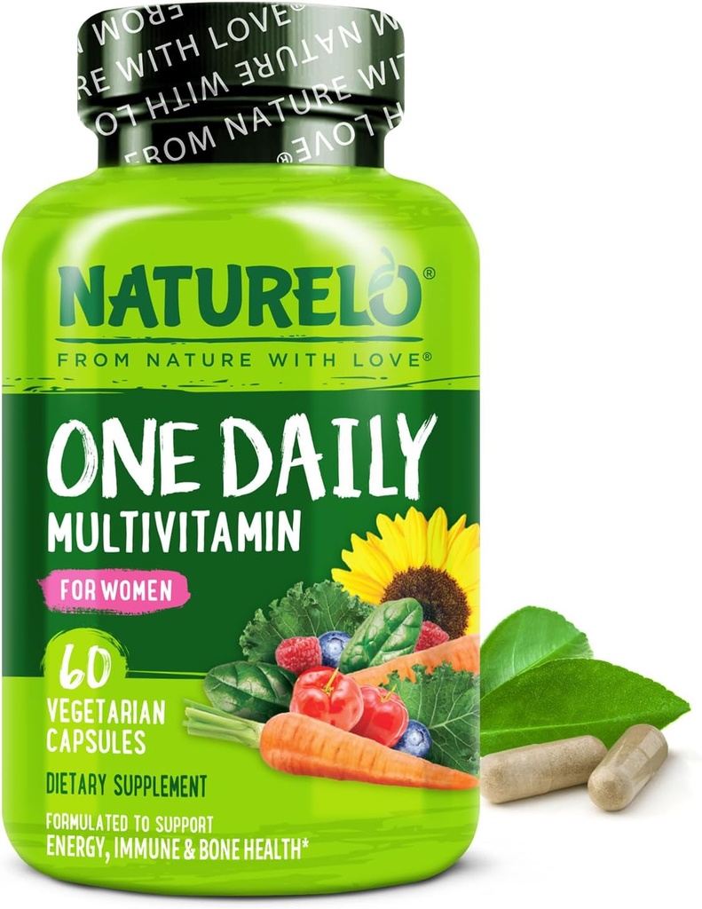 NATILO Kadınlar için Günlük Multivitamin / Spamin B12, 60 Ct, Enerji Desteği, Tüm Gıda Günlük Kadınlar Multivitamin Tamam, Nourish Hair/Skin/Nail, Non-GMO, No Soy, Gluten Free, 2 Ay Supply Support, All Food Daily Women Multivitamin Supplement, Nourish Hair/Skin/Nail, No-GMO, No Soy, Gluten Free, 2 Moon Supply