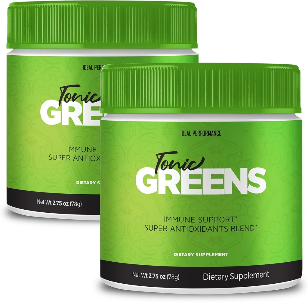 Tonic Greens Toz Vitamin Tamam Gelişmiş Formula - Doğal Yeşil Plastik Enerji Supplement - En Güçlü, TonicGreens BCAA, Tonic Greens All Natural Toz Desteği (2 Paket)