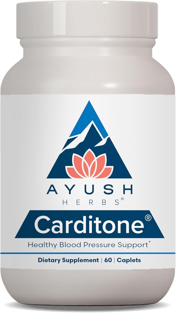 Ayush Herbs Carditone - Φυσικό συμπλήρωμα υγείας της καρδιάς για γυναίκες & άνδρες, BP Formula, Ολιστική υποστήριξη καρδιάς με Rauwolfia, Arjuna, ασβέστιο, και μαγνήσιο - 60 Χορτοφαγικές αιχμές (1 κόμης)