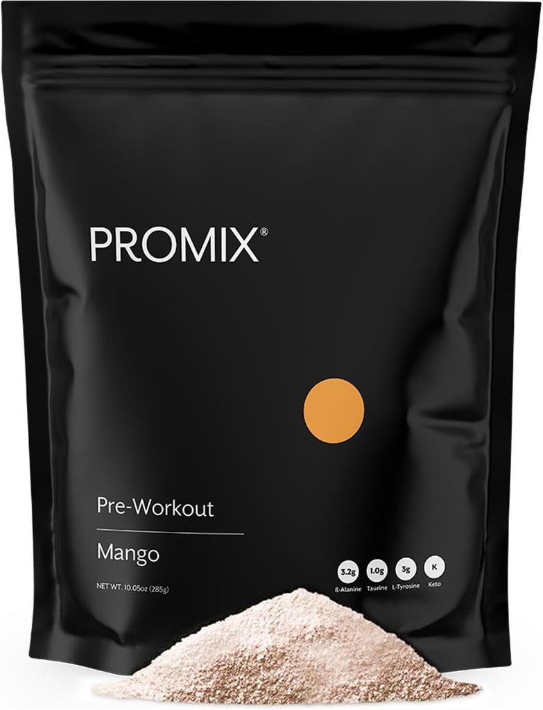 ProMix Beslenme Pre-Workout - Maxdding Focus and Performance - Free of Stevia, Xanthan Gum, Soy, Gluten ve GMOs - Mango - 30 Hizmet ( 1)