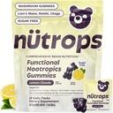 Nutrops Sugar-Free Lions Mane Mushroom Gummies για ενήλικες, Λειτουργική Nootropics, Βότανο συμπλήρωμα εγκεφάλου για την ενέργεια, την υγεία του εγκεφάλου, Γνωστική, μνήμη & εστίαση, Reishi, Chaga, Cordyceps - 28 Ημέρα προσφοράς