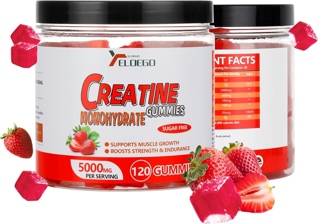 Kre Güçlü, Muscle Builder, Energy Boost, Pre-Workout Supplement, Strawberry, 120 Count Count