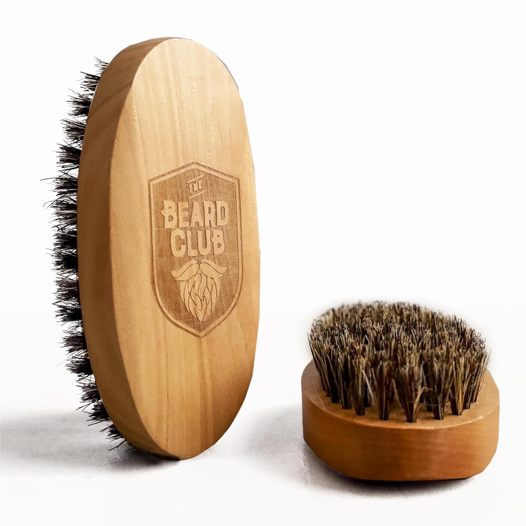 Beard Club Men's Boar Bristle Rotor - Birchwood Grooming Tool for Styling, Taming ve Sağlıklı Ayıd Büyüme