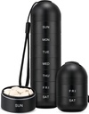 Zannaki Büyük Metal Seyahat Pill Organizer, Su Haftalık Pill Box, Portatif Alüminyum Pill Case Konteyner, Honda Free 7 Günlük Tıp Vitamini için Organize Kazananlar,Pills,Supplement
