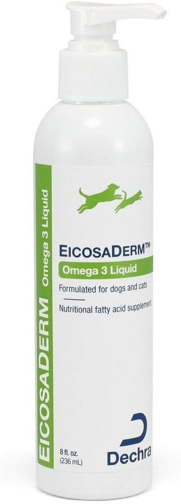 Dechra EicosaDerm Omega 3 Köpekler ve Kediler için sıvı - Beslenmeli Fatty Acid Supplement, 8 Fl Oz (Pack of 1)